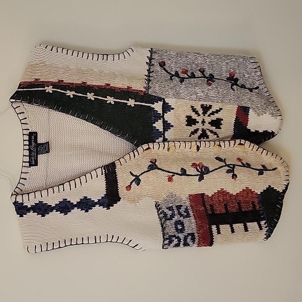 VTG WORK IN PROGRESS Patchwork Oversized Button D… - image 3